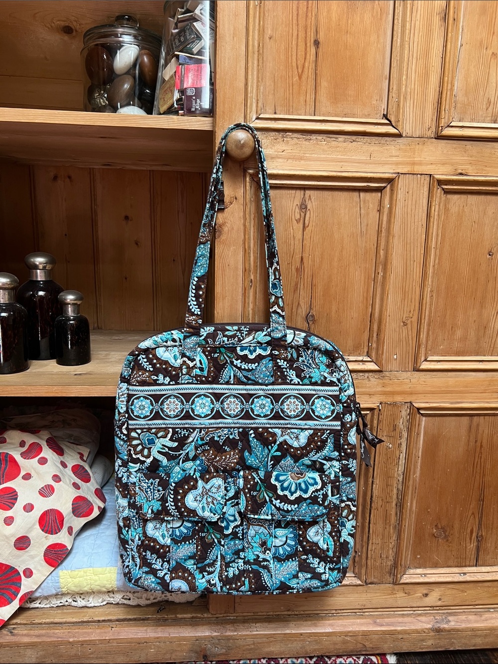 Vera Bradley Laptop Tote in Retired Java Blue Pattern